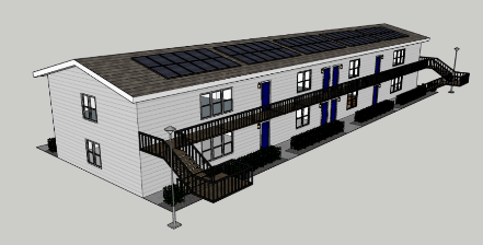 Garden Style Multifamily Case Study: Photovoltaics (PV) on South-Facing Roof in an alternative view Garden Style Multifamily Case Study: Photovoltaics (PV) on South-Facing Roof in an alternative view