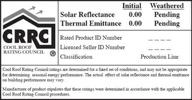 Picture showing sample of CRRC Product Label and Information Picture showing sample of CRRC Product Label and Information