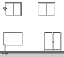 Sideview of an Outdoor Luminaire at the Multifamily Building Site 