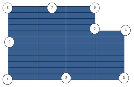 Figure JA12-2: Example of Points Where Measurement Shall Be Made Using a Solar Assessment Tool